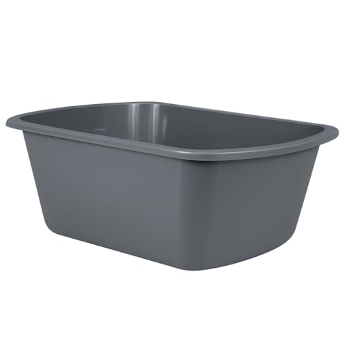Vakly Plastic Wash Basin, 7 Qt, Rectangular, Graduated | Hospital bedside soaking tub, Portable washbasin, Washing & cleaning, Foot bath, Face cleansing, Dish washing, Laundry