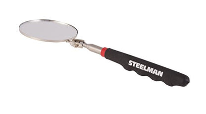 Steelman 29-Inch Telescoping Auto Inspection Mirror, Durable Steel, Articulating 3.25-Inch Round Mirror, Contoured Grip - size: 29 inches