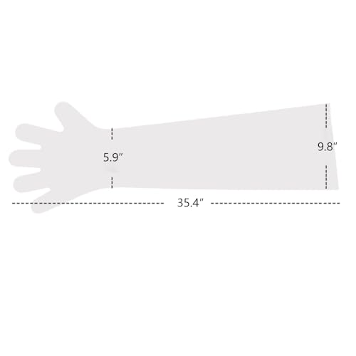 50Pcs Disposable Plastic Veterinary Insemination Rectal Long Arm Gloves Plastic Full Arm 35.5inch for for Veterinarians Deer Cleaning Gutting
