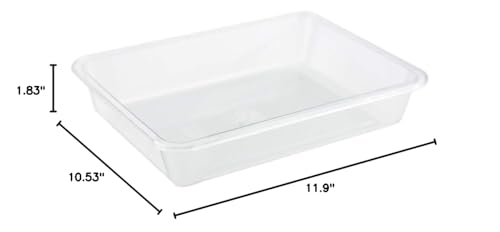 OMEM Reptile Drinking Tray - Large Water Dish Plastics Plate for Turtles, Small Reptiles, Ball Pythons, Lizards, and Snake Cages Bowl (S=27x21x4.7cm, White) - color: White, size: S=27*21*4.7