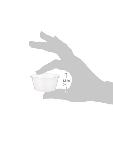 Crystal Ware Disposable 2oz. Plastic Portion Cups Without Lids, Condiment Cup, Jello Shot, Soufflé Portion, Sampling Cup, 100 Cups Clear (100 Cups, 2oz.)