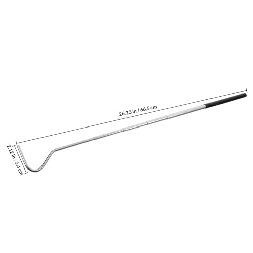 KALLORY Retractable Stainless Steel Snake Hook with Long Handle, Telescopic Reptile Catching Tool for Safe Snake Handling and Catching in Pet Care