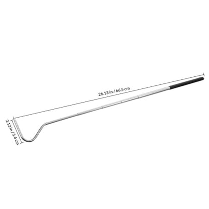 KALLORY Retractable Stainless Steel Snake Hook with Long Handle, Telescopic Reptile Catching Tool for Safe Snake Handling and Catching in Pet Care