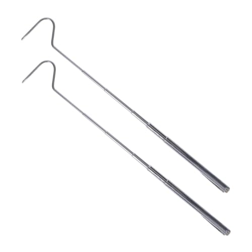 2pcs Stainless Steel Telescoping Snake Hooks Portable Reptile Catchers Lightweight Retractable Grabbers for Safe Handling and Catching