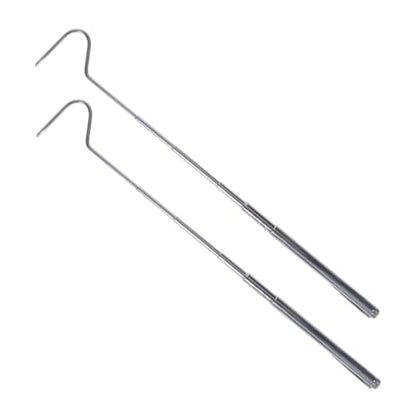 2pcs Stainless Steel Telescoping Snake Hooks Portable Reptile Catchers Lightweight Retractable Grabbers for Safe Handling and Catching