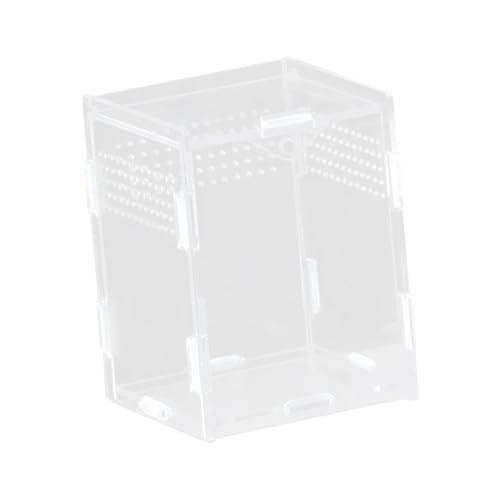 Reptile Breeding Box Transparent Acrylic Terrarium Habitat Tank with Ventilation Holes for Snake Frog Turtle Hatching Case- 8x7x10cm