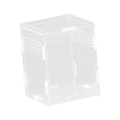 Reptile Breeding Box Acrylic Terrarium Habitat Container for Turtles Snakes Chameleons Geckos Feeding Hatching Case Enclosure- 8x7x10cm