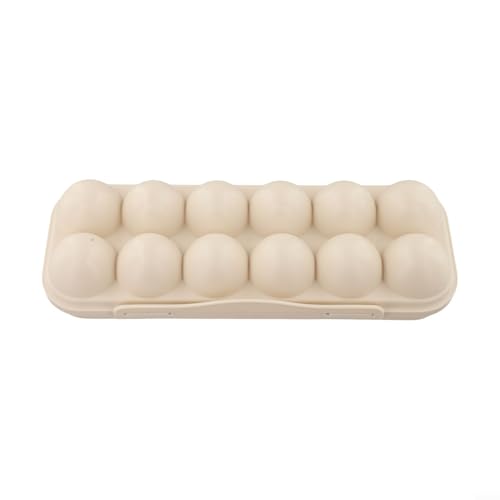 Portable Egg Storage Box With 18 Grids Egg Protector Case Tray Container Secure Egg Transport Outdoor Trips And Activities(12 Beige) - size: 12 Beige