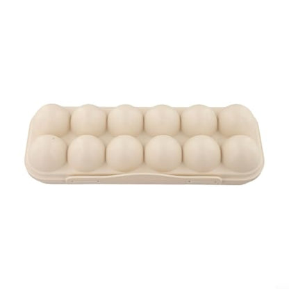 Portable Egg Storage Box With 18 Grids Egg Protector Case Tray Container Secure Egg Transport Outdoor Trips And Activities(12 Beige) - size: 12 Beige
