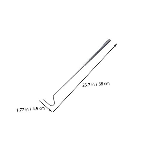 Stainless Steel Retractable Snake Hook 71cm Snake Grabber Tool for Safe Reptile Catching Non-Slip Grip