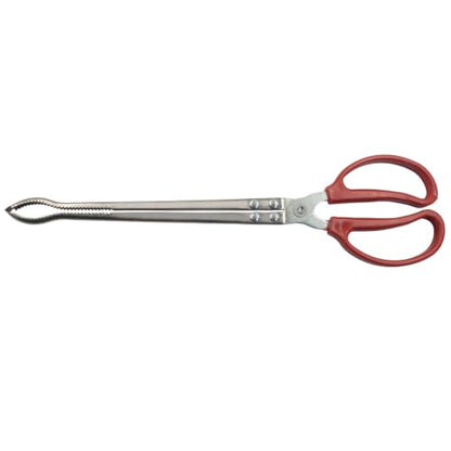 15 Inch Snake Feeding Tongs, Curved Tip, Red | Snake Enclosure Accessories, Long Tweezers, Stainless Steel, Non-Slip Handle, For Reptile, Aquarium, Fish Tank - size: 14.6In