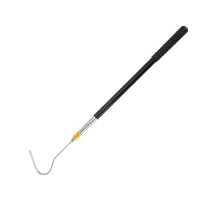 52" Snake Hook, Retractable Snake Catcher, Snake Stick, Snake Grabber Tool, Reaching Tool for Rattlesnakes Python Copperhead Removal Catching, Black
