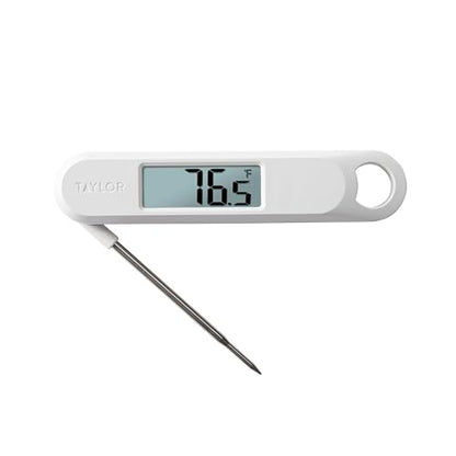 Taylor Folding Stem Display Food Instant Read Digital Thermometer, 0.7 Inch LCD Readout, White (1476WH) - color: White