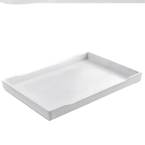 OMEM Reptile Bowl Large Food and Water Dish Enough Space Also Fit for Bath Simulated Wood Grain Surface (M, White) - color: White, size: M