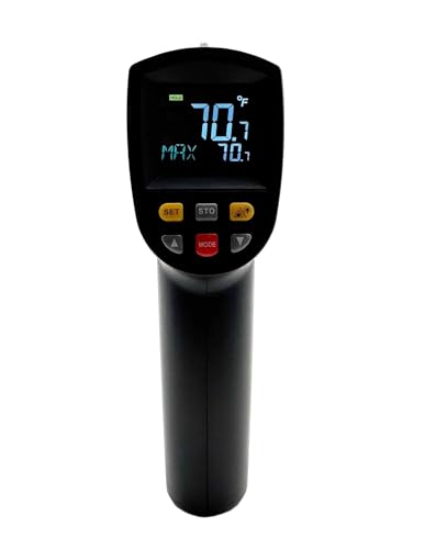 Sper Scientific 800131 Infrared Non-Contact High Temp Thermometer 12:1/1742°F with Color LCD and Laser Sight – Industrial Temperature Gun for HVAC, Automotive, Electrical, Cooking & More