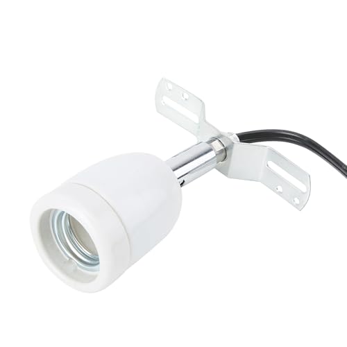 Ejoyous Reptile Light Fixture, E27 Rotatable Reptile Pet Clip Heat Lamp, Reptile Ceramic Heat Lamp Holder, Adjustable Reptile Bulb Base Socket Holder 300W (US Plug)