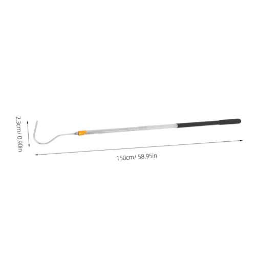 Kisangel 1.5m Telescopic Snake Catcher Tool Adjustable Stainless Steel Hook for Safe Handling of Snakes and Reptiles Portable Retractable Design for Versatile Use