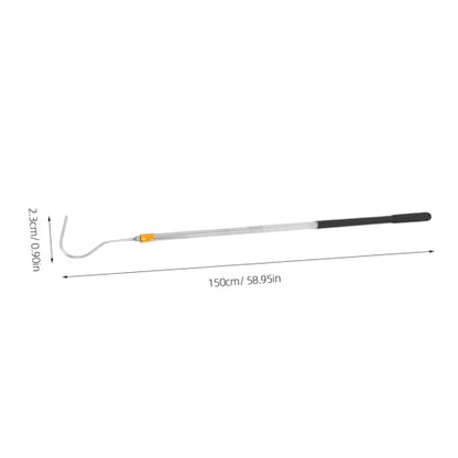 Kisangel 1.5m Telescopic Snake Catcher Tool Adjustable Stainless Steel Hook for Safe Handling of Snakes and Reptiles Portable Retractable Design for Versatile Use