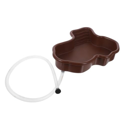 SHINEOFI Ultralarge Capacity Turtle Bathing Pool with Ramp for Reptiles and Lizards, Abs Material, Crack Resistant and Quick Cleaning Terrarium Soaking Basin with Scenery Appearance