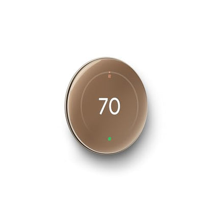 Google Nest Learning Thermostat (4th Gen, 2024) with Nest Temperature Sensor - Energy Saving Smart Thermostat - Compatible with Alexa, Apple HomeKit and Google Home App - Polished Gold - color: Polished Gold