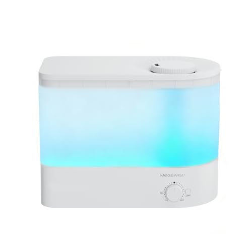 MEGAWISE 6L Ultrasonic Cool Mist Humidifier for Bedroom, Quiet Operation Under 28dB, 28W Energy-Saving Design, Auto Shut-Off for Baby Room, Large Room and Indoor Plants - size: 6 l