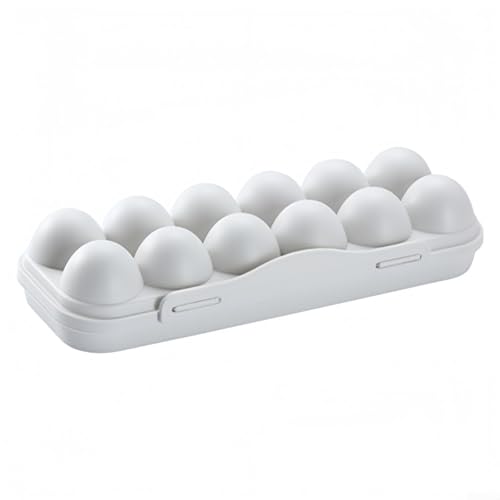 Portable Egg Storage Box With 18 Grids Egg Protector Case Tray Container Secure Egg Transport Outdoor Trips And Activities(12 Grey) - size: 12 Grey