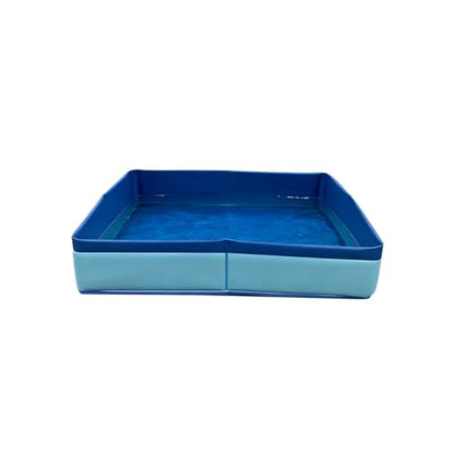 Foldable Dog Pool Blue Portable Small Pet Wading Pool (50/50/10 cm, #01) | Cat Dog Swimming Pools Bathtub Folding Cat Dog Pool for Indoor Outdoor Camping Picnic Backyard Collapsible Reptile Bath Pool