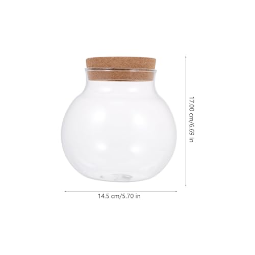 Glass Ecological Bottle with Lid for Fish Keeping and Moss Micro Landscaping Terrarium Home Decorative Glass Container for Small Aquatic Plants and DIY Ecosystems