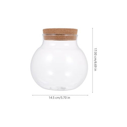 Glass Ecological Bottle with Lid for Fish Keeping and Moss Micro Landscaping Terrarium Home Decorative Glass Container for Small Aquatic Plants and DIY Ecosystems
