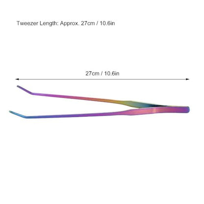 10.6Inch Stainless Steel Aquarium Tweezers Curved Design Ergonomic Non-Slip Grip for Planted Tank Fish Feeding Reptile Care(Curved Tweezers) - style: Curved Tweezers