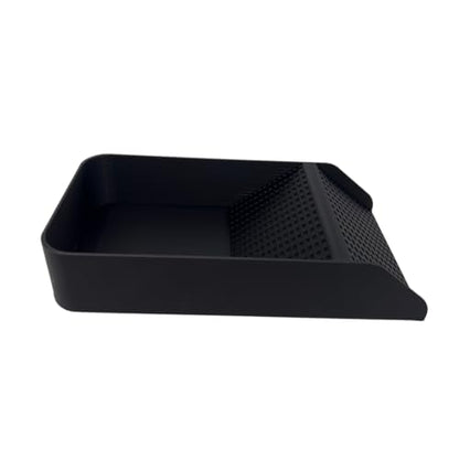 Hermit Crab, Lizard, Turtle, Amphibian XL Watering Pool | Platform Pool Accessory with Access Ramp for Pet Habitats | 9.75" x 5" | Made in USA (X-Large) (Fresh Only, Black) - color: Fresh Only, Black