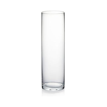 WGVI Quality Thick Weighted Clear Cylinder Glass Vases, 3" W x 10" H, Flower Bud Vase Skinny Narrow Floral Bouquet Container for Wedding Centerpieces Tabletop Pen Brush Holder, 1 Piece - size: 3"x10"H