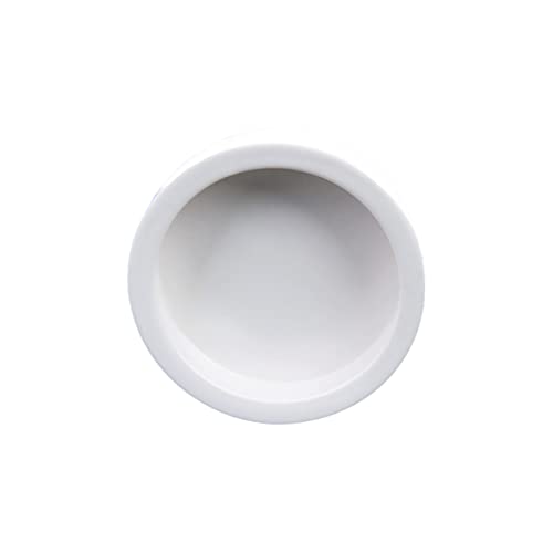 GALPADA 2Pcs Thicken Ceramics Reptile Food Dish Round Escape Feeding Bowl for Lizards Safe Space Saving Water Storage Basin Easy to Clean Reptile Supplies White