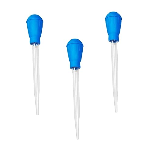 VANZACK 3pcs Aquarium Clean Pipette Dropper for Fish Tank Water Change and Debris Removal Measurement Scale - color: Blue