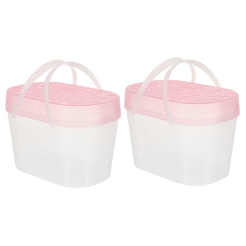 balacoo 2pcs Small Reptile Holders Comfortable Carrying Cases for Hamsters Turtles and Small Animals Transparent Observation Window for Travel and Outdoor Use