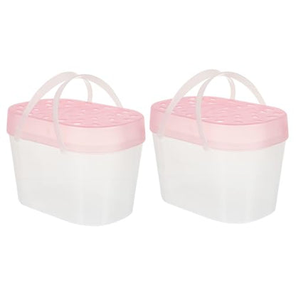balacoo 2pcs Small Reptile Holders Comfortable Carrying Cases for Hamsters Turtles and Small Animals Transparent Observation Window for Travel and Outdoor Use