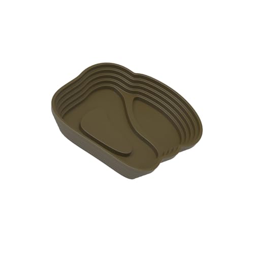 Amphibians Feeding Soaking Pool Multifunctional Reptiles Habitat Water Feeding Bowl Platform with Step Design Reptiles Sunbathing and Station - color: Green brown, size: Small