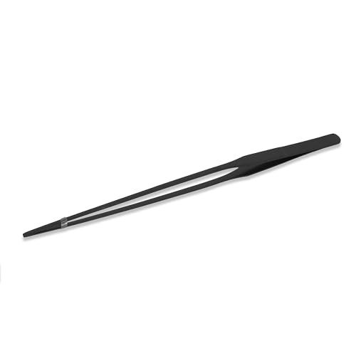 Mandala Crafts Black 15 Inches Straight Aquarium Tweezers for Fish Tanks | 15 Inch Forceps, Rust Resistant Stainless Steel, Trimming Aquatic Plants, Bowls, Terrariums, Freshwater & Saltwater Aquascape - color: Black Straight Tweezers, size: 15 Inches