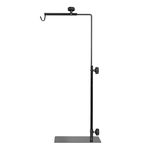 Simple Deluxe Reptile Lamp Stand, Adjustable 16"-32" Floor Light Holder Stand Metal Bracket for Reptile Glass Terrarium Heating Light, M: 32.3 x 11.2 inch, Black - style: Lamp Stand M