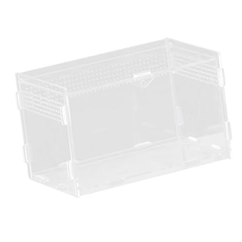 Reptile Breeding Box Terrarium Habitat Tank Transparent Acrylic Enclosure with Ventilation Holes for Snakes Frogs Turtles Geckos Small Animals- 20x12x12cm