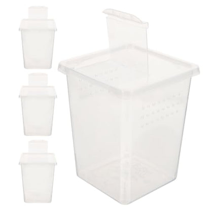 4pcs Small Insect Feeding Boxes Multihole Ventilation Design, Plastic Cricket Keeper Cage for Snail and Spider, Easy Maintenance and Space Saving Terrarium Containers