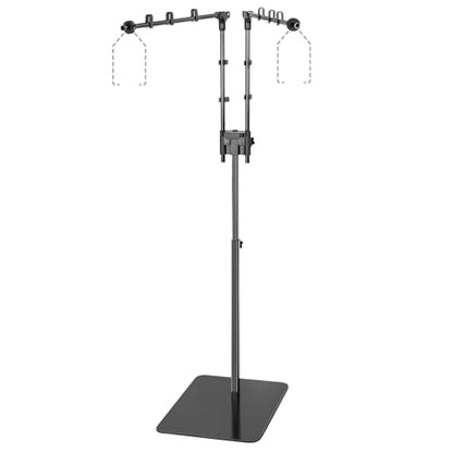 Reptile Dual Lamp Stand, Floor Light Holder with Adjustable Heigh Bracket Metal Support for Reptile & Amphibian Terrarium Tank Vivarium Cage