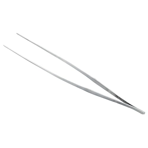 15 Inch Stainless Steel Tweezers | Reptile Feeding Tongs, Non-Slip Long Straight, Precision Serrated Tips, For Aquarium, Garden, Kitchen, Industrial, Laboratory