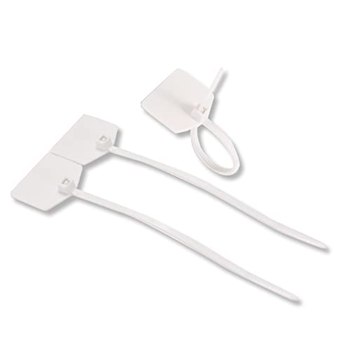 100PCS White Self Locking Nylon Waterproof Shipping Tags | Writable Marker Ties Luggage Identification Tags, Plastic Straps Label Mark Tag, Seal Tags Zip Tie for Labeling - color: White