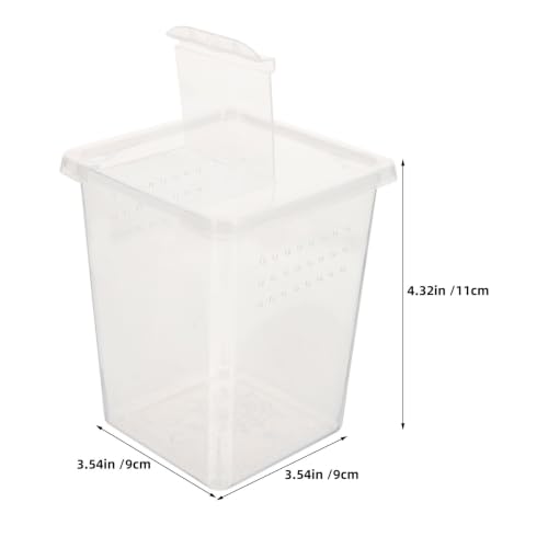 4pcs Reptile Feeding Box for Crickets and Tarantulas with Multihole Ventilation Design, Crystal Observation, Smooth Plastic Surface, for Terrestrial Habitat and Colony Container