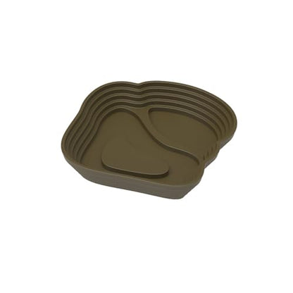 Amphibians Feeding Soaking Pool Multifunctional Reptiles Habitat Water Feeding Bowl Platform with Step Design Reptiles Sunbathing and Station - color: Green brown, size: Small