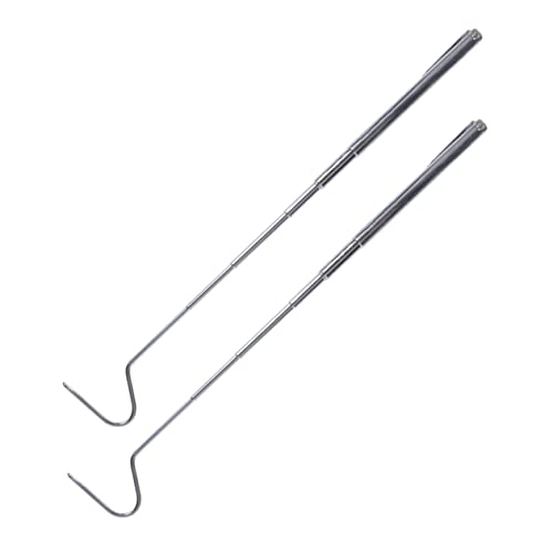 BESPORTBLE 2pcs Telescoping Snake Grabber Hooks Stainless Steel Reptile Catching Tools Comfortable Grip for Safe Handling of Snakes and Reptiles