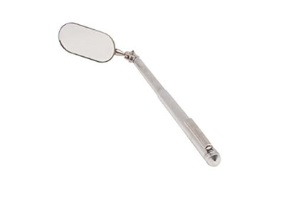 Steelman 21-Inch Telescoping Auto Inspection Mirror, Articulating 1 x 2-Inch Rounded Rectangular Mirror, Pocket Clip, Plated Brass - size: 21 inches