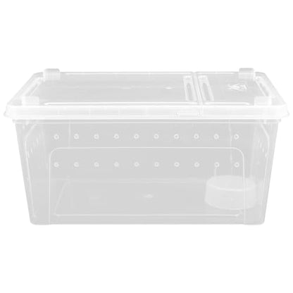 HOMSFOU Acrylic Reptile Feeding Box for Small Pets with High Surface Hardness and Safe Design, Climbing Pet Container Suitable for Living Foods and Transporting Animals Random Color
