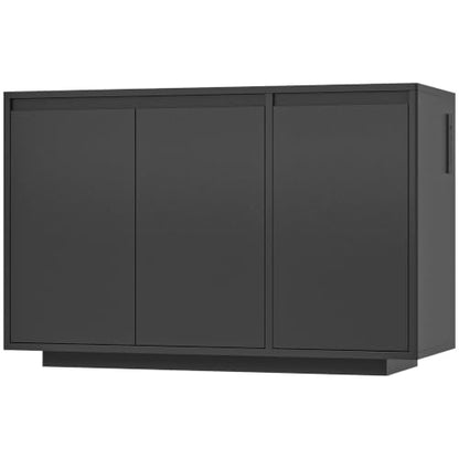 HOOBRO 55-75 Gal Reptile Tank Stand with Power Outlets, Wooden Fish Tank Stand with Cabinet Storage for Living Room, Heavy Duty Terrarium Enclosure for Snakes, Lizards, Geckos, Black BK11UAC03